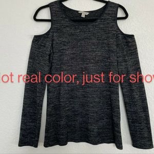 Long sleeve cotton cold shoulder shirt